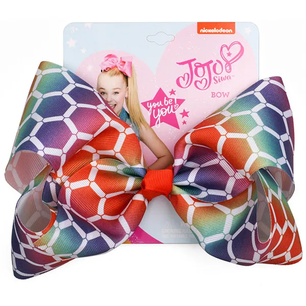 Сливовый 8 дюймов Jojo Siwa граффити ленты Рождественские банты для волос Единорог ручной работы шпилька детские заколки вечерние аксессуары для волос для девочек - Цвет: Сливовый