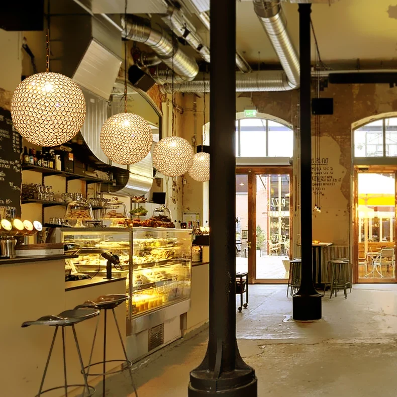 

Modern brief American dining room golden iron E14 bulb pendant light fixture home deco norbic chrome crystal ball pendant lamp
