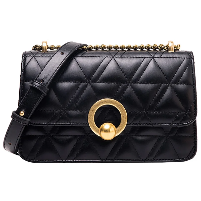 

Vintage Fashion Square Crossbody Bag 2019 New High Quality PU Leather Women's Designer Handbag Lock Chain Shoulder Messenger Bag