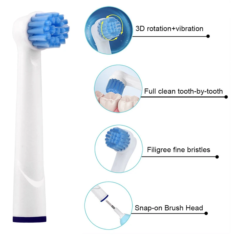 4 шт. EBS17 сменные насадки для электрической зубной щетки Braun Oral B чувствительные