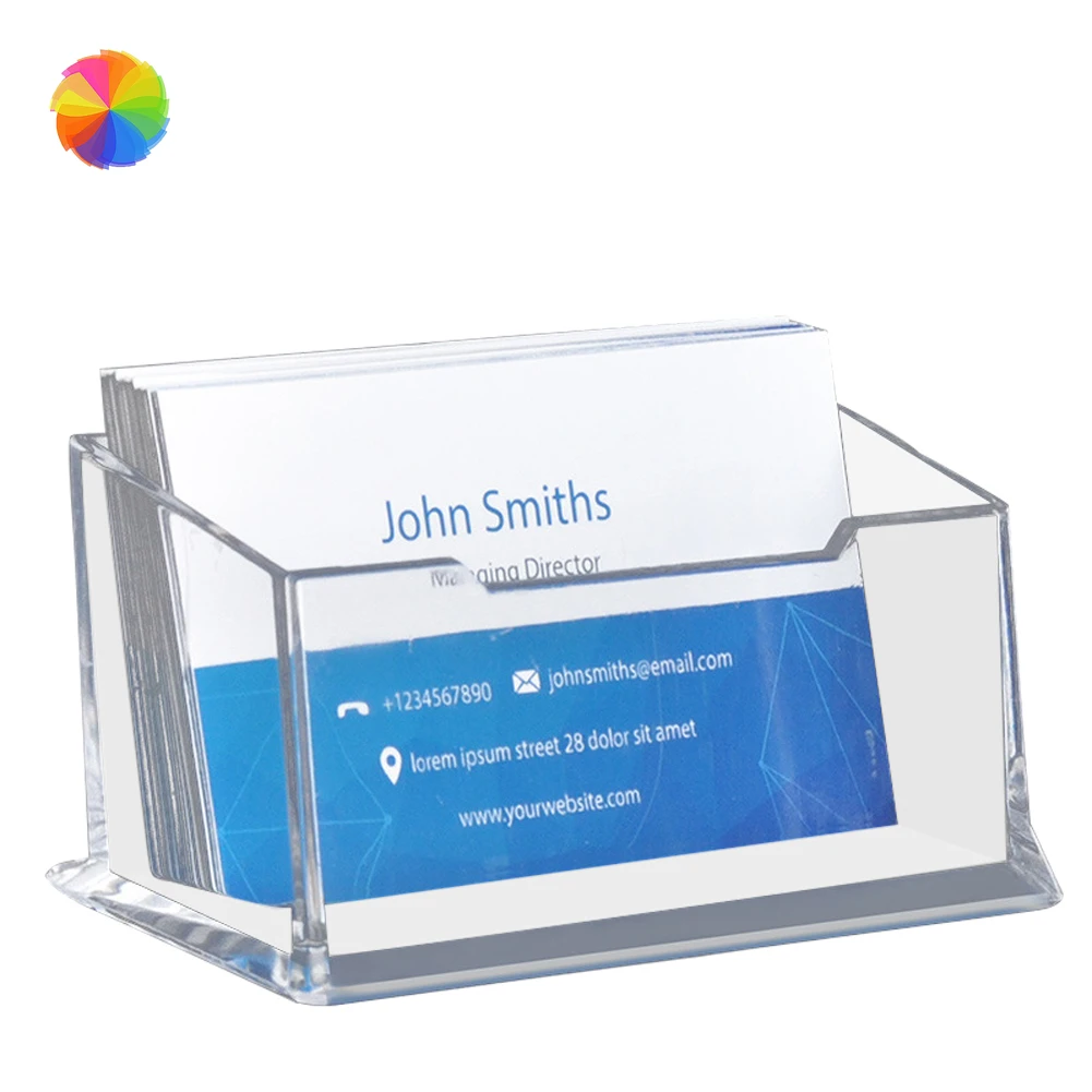 

2021NEW Hot Sale Clear Desk Shelf Box storage Display Stand Acrylic Plastic transparent Desktop Business Card Holder