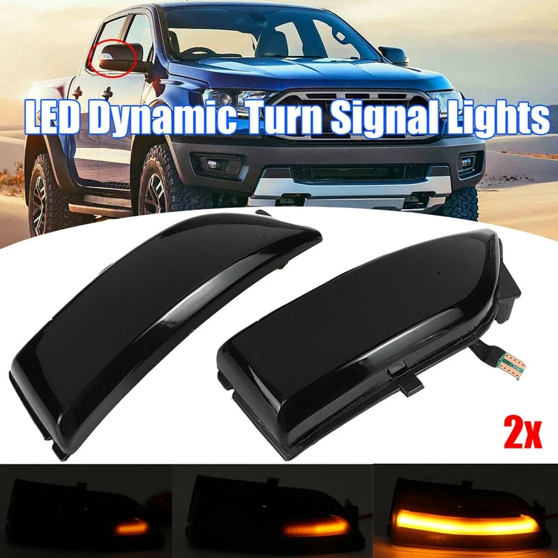 Car Dynamic Turn Signal LED Rear View Mirror Indicating Flash for Ford Ranger T6 2012-2019 Raptor &amp Wildtrak Everest |