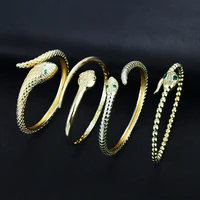 daihe classic gold plated snake bracelet women adjustable colorful cubic zircon copper bracelet bangles female gift jewelry 2021