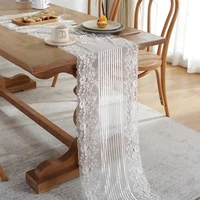 180x200cm white floral lace table runner rose table cloth chair sash dinner banquet baptism wedding party table decoration