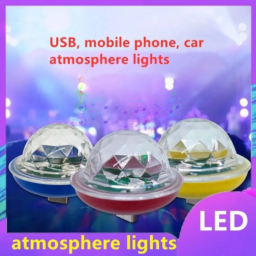 

Mobile Phone Voice Control Flash Car DJ Lantern LED Ambient Light Stage Disco Second Generation DJ Small Magic Ball