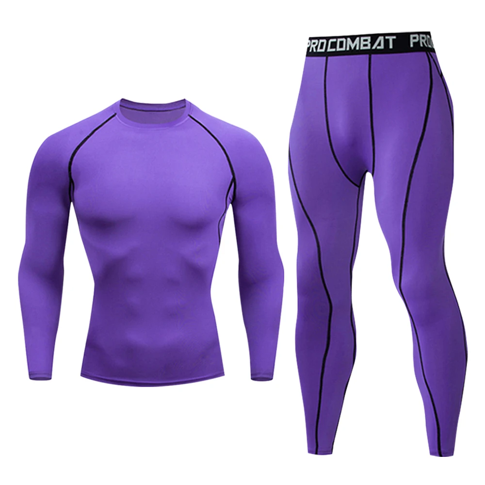 Men's compression running solid color T-shirt fitness tight-fitting long-sleeved T-shirt training jogging top gym sportswear