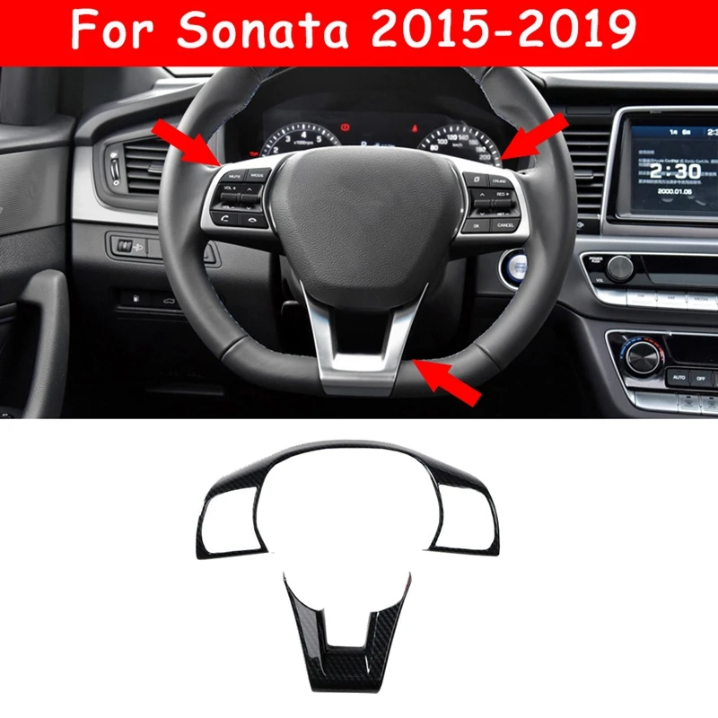 

Наклейка на руль Hyundai Sonata 2015-2019, из углеродного волокна