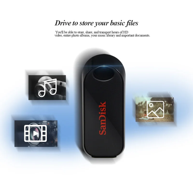 SanDisk USB флэш-накопитель 16 ГБ 32 ГБ 64 ГБ флеш-накопитель 16 Гб Флешка флеш-диск USB 2,0 Регулируемая карта памяти черный U диск