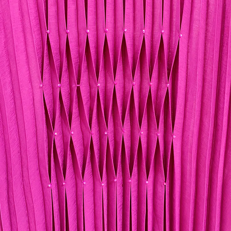 

LANMREM 135CM length strech fit pleated dress famale new French style temperament fold big size women's Floor length dress YK038