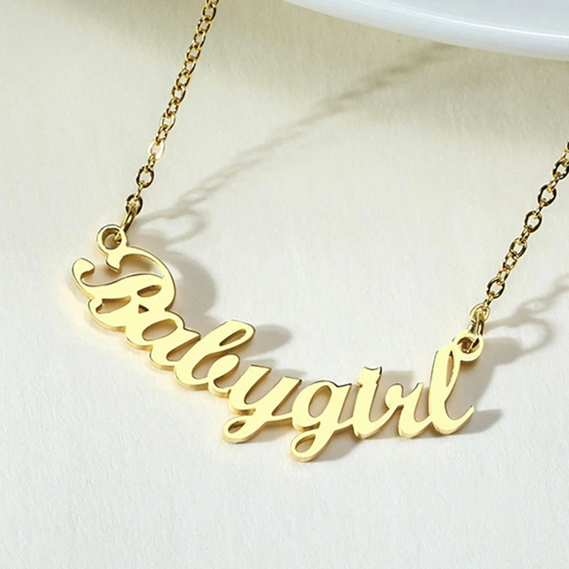 Заказной Толстый металлический кулон табличка с именем из нержавеющей стали