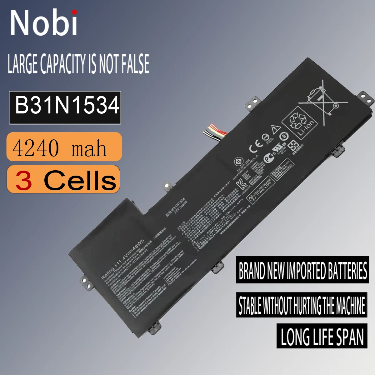 

Nobi New Brand B31N1534 Laptop Battery for Asus ZenBook U5000 UX510 UX510UX UX510UW
