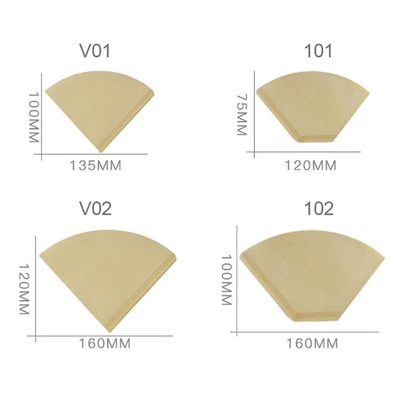 

40 X Portable Home Replacements Coffee Filter Paper Natural Wood Pulp Filter