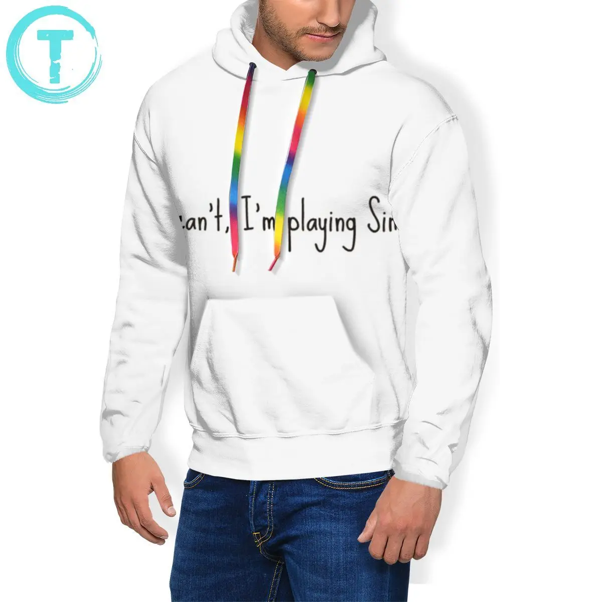 

Толстовка Sims 4, толстовка Sims 4, Свободный Мужской пуловер, толстовка, популярные длинные красные зимние толстовки оверсайз