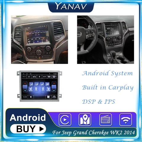 Автомагнитола 2 Din на Android для Jeep Grand Cherokee WK2 2014 с GPS-навигацией, автомобильный стереомагнитофон для Carplay, Мультимедийный MP3-плеер