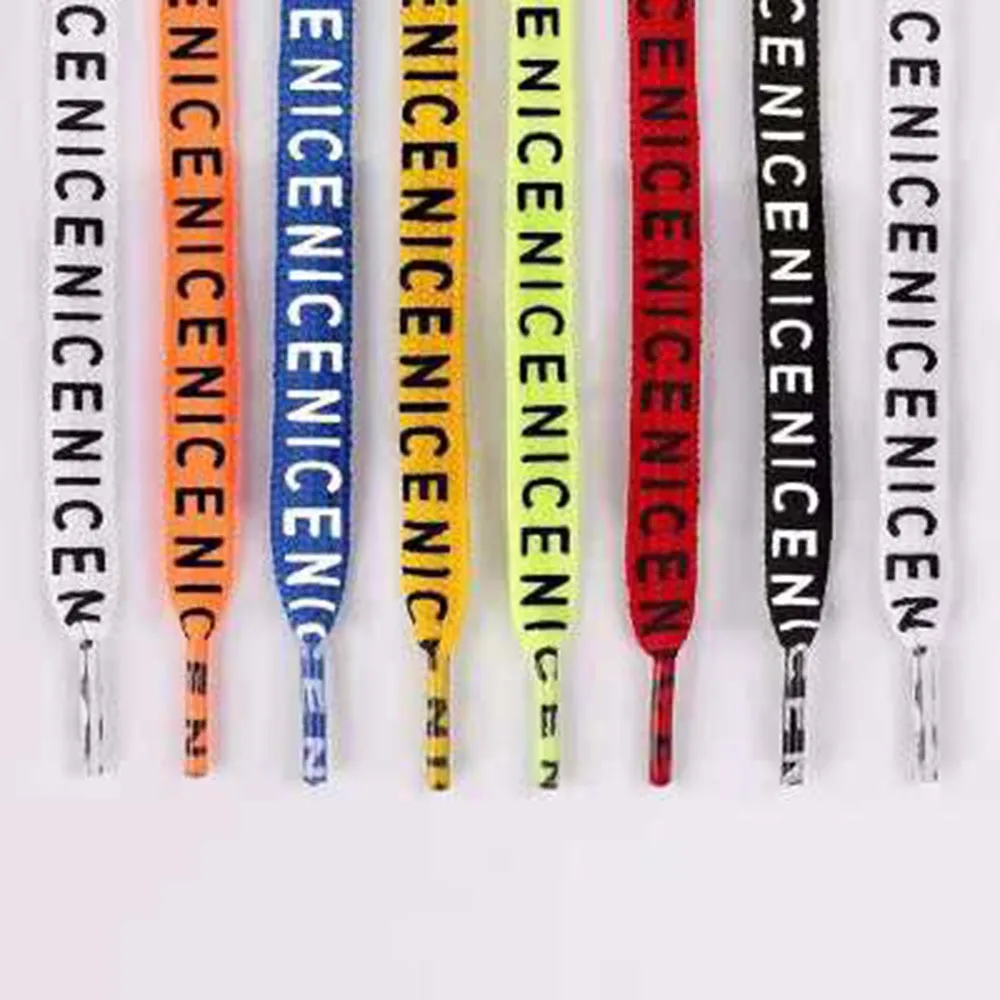 

1 Pair Fashion Double Sides 100/120 CM NICE Letter Printing Shoelaces Casual Sports Outdoor Canvas Sneakers Shoelaces