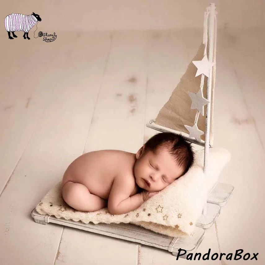 Newborn Photography Props Accessories Infant Baby Boy Girls Photo Shoot Posing Wooden Basket Boat Chair Bed Foto Prop furniture