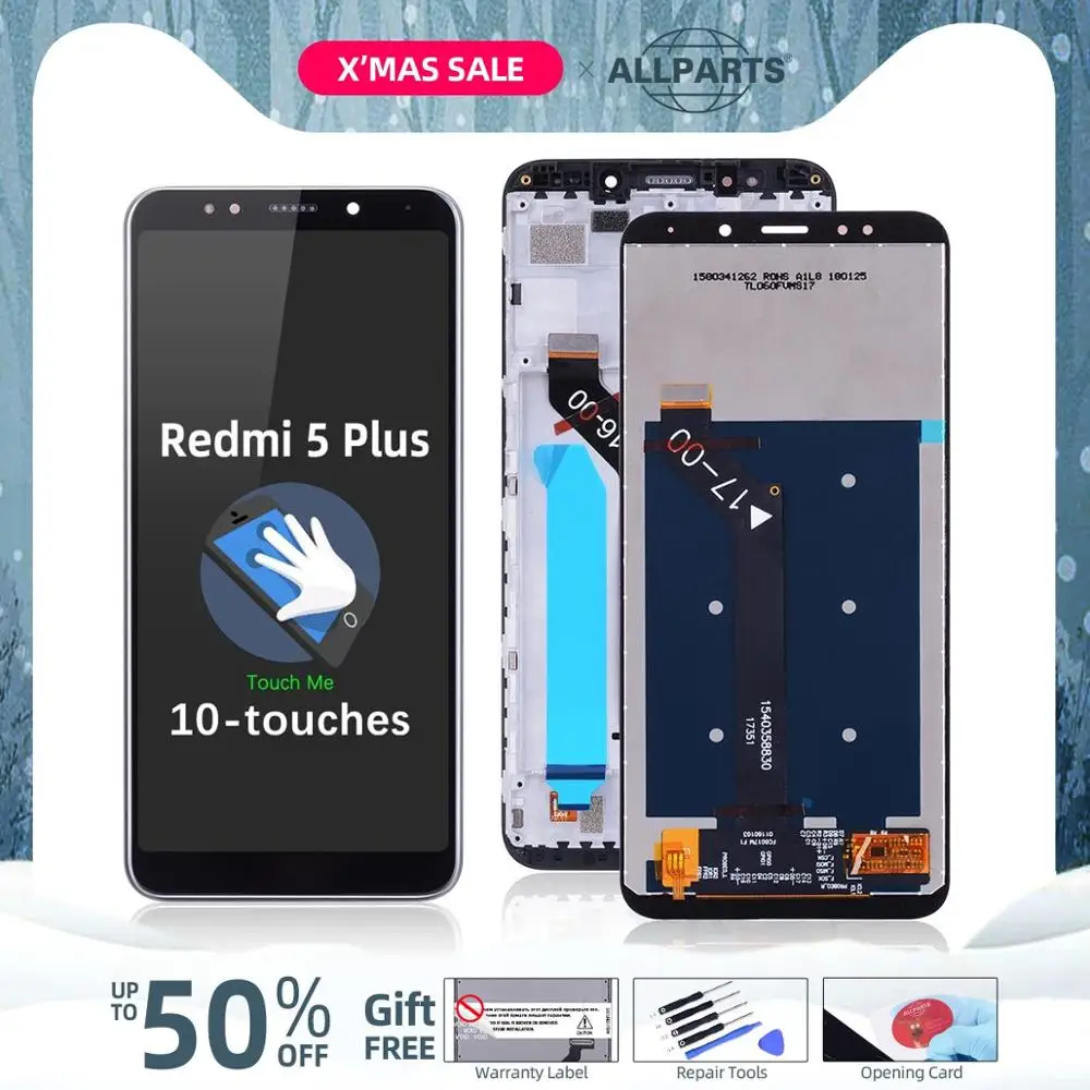 5,9" ips lcd для Xiaomi Redmi 5 Plus lcd сенсорный экран с рамкой 10 Dotyk для Xiaomi Redmi 5 Plus lcd запасные части
