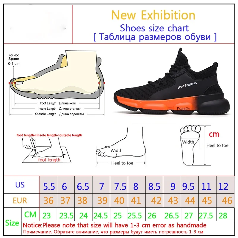 

New exhibition Men Work safety shoes 2019 fashion Outdoor Steel Toe Cap Anti-smashing Puncture Proof Construction sneakers Boots