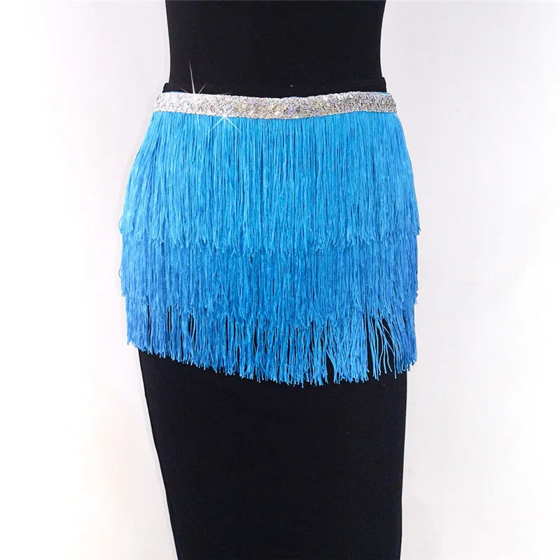 Women Sequin Tassel Tutu Skirt Rave Fringe Belly Dance Hip Scarf Wrap Skirt Club Mini Skirt Sexy Club party Clothing images - 6