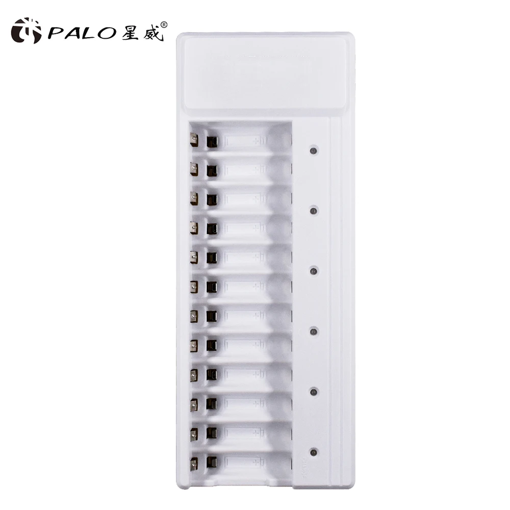 Универсальное зарядное устройство PALO nc17 12 слотов светодиодный дисплей умное