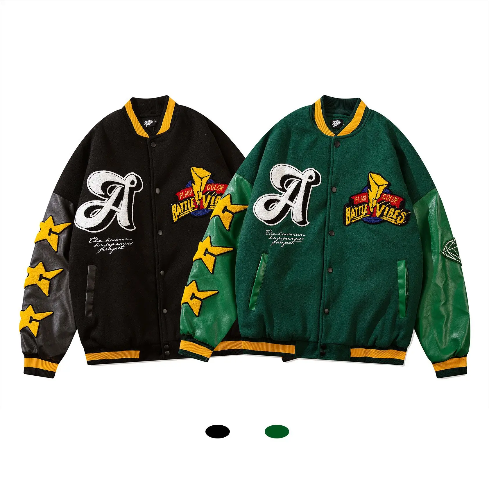 

Collage Style Varsity Jacket Baseball Uniform Clothing Streetwear Men's Jacket Techwear Women's Windbreaker Vintage Coat