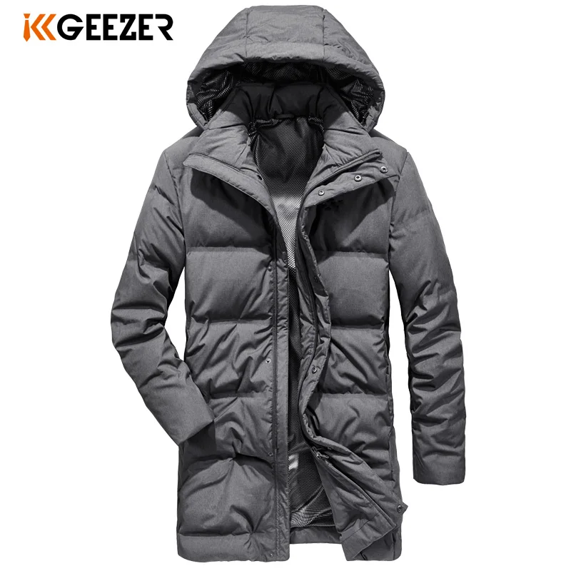 Зимние мужские Длинные куртки толстые теплые мягкие ветрозащитные парки