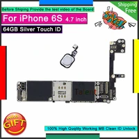 for iphone 6s motherboard 16 64gb silver touch id home button unlocked original mainboard good logic board tested full functions