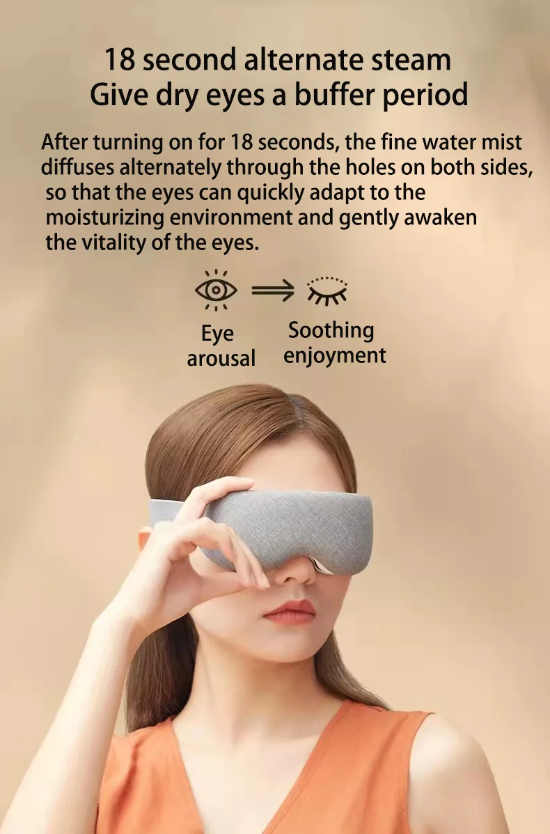 Паровая маска для глаз Hipee с горячим компрессом подогревом уменьшает усталость