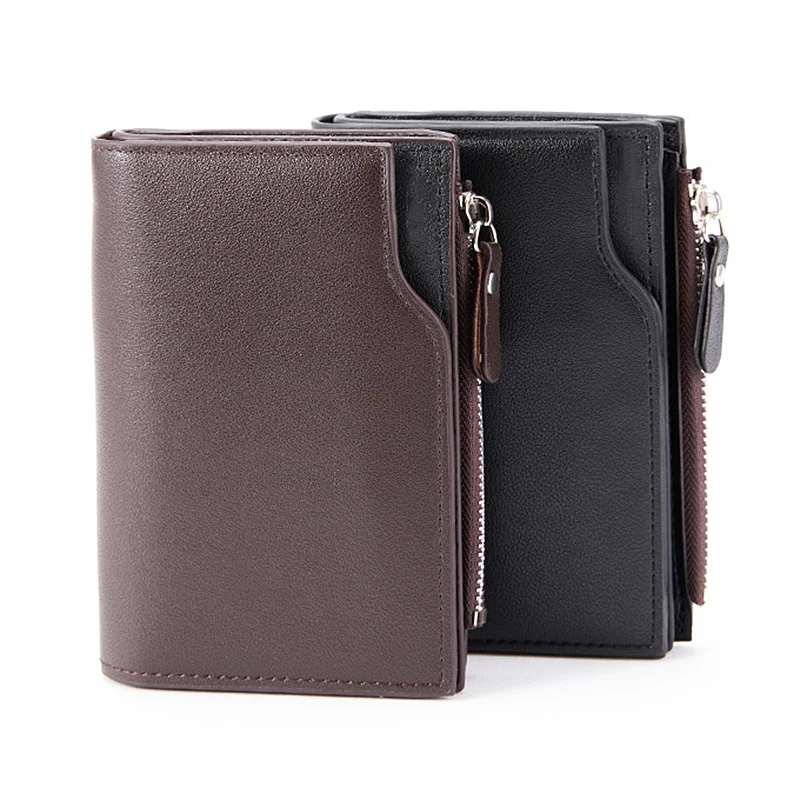 

Новинка 2021, мужской деловой кожаный кошелек, роскошный брендовый Кошелек для монет, маленький мини-держатель для карт, портмоне на молнии, м...