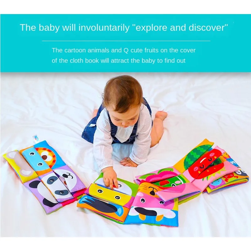 

Cartoon Animal Face Matching Cloth Book Torn Baby Stereo Cloth Book Montessori Early Teaching Toddler Books