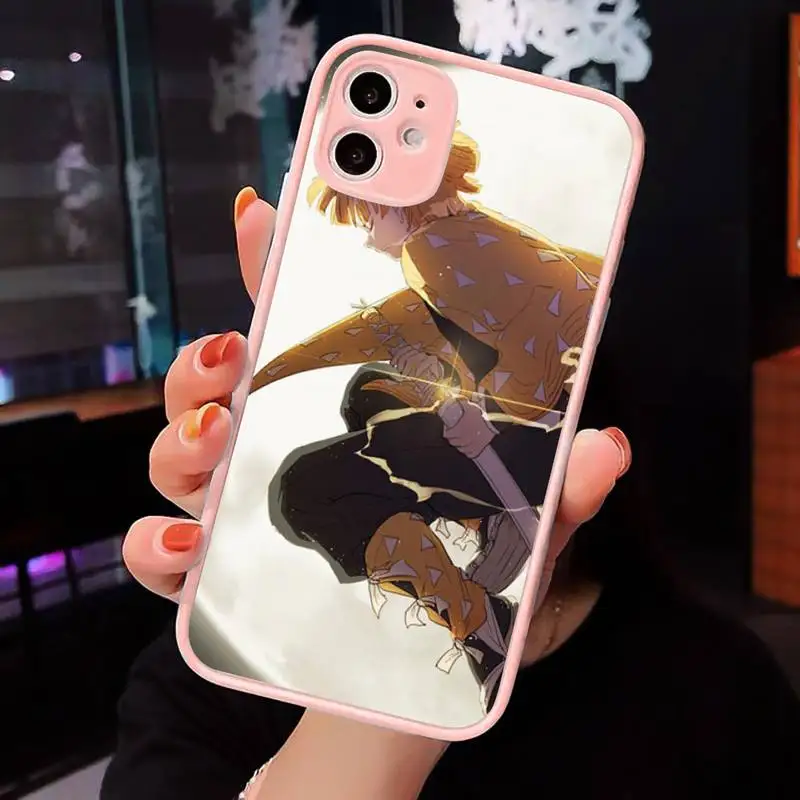

Anime Demon Slayer Comics Phone Case Matte Transparent for iPhone 7 8 11 12 s mini pro X XS XR MAX Plus cover funda