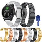 26, 22, 20 мм, ремешок для смарт-часов Garmin Fenix 6 6X 6S Pro 5X 5 5S 3HR D2 S60 часы Quick Release Нержавеющая сталь ремешок для наручных часов