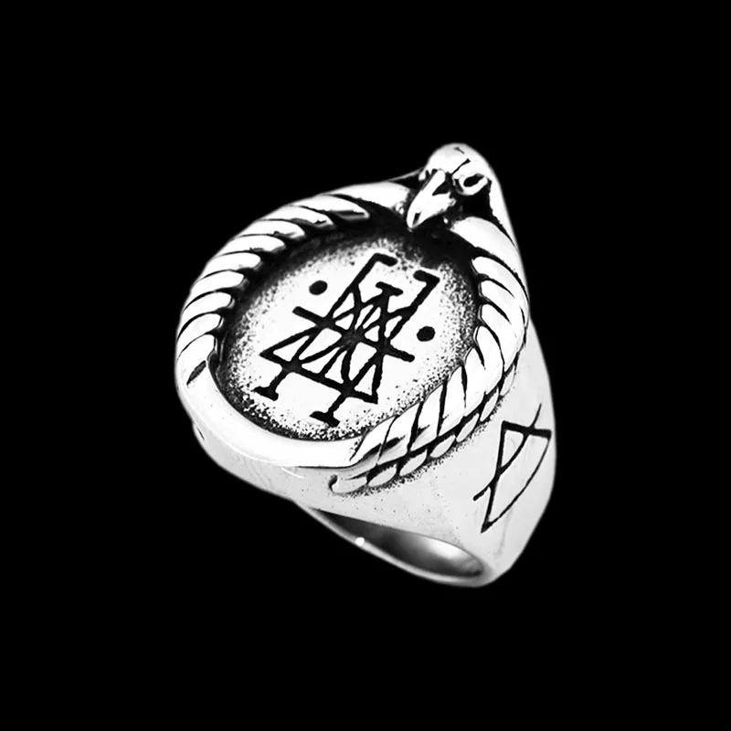 Мужские кольца знаки череп ворона Rune из нержавеющей стали серебряного цвета в