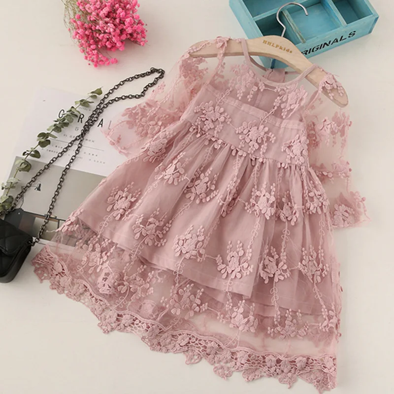 

Summer Girl Clothes Kids Dresses For Girls Lace Flower Dress Baby Girl Party Wedding Dress Children Girl Princess Dress 3 8Y