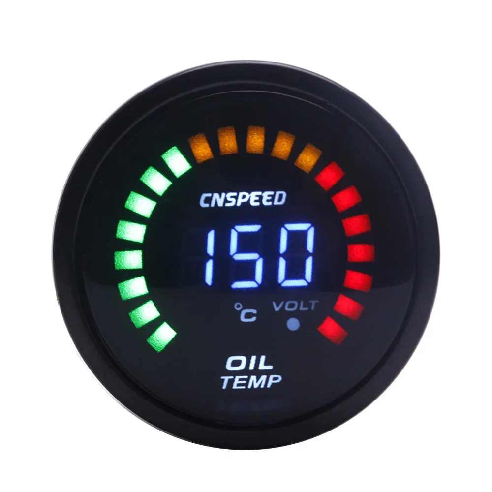 CNSPEED 2 дюйма 52 мм автоматический датчик температуры масла 20-150 Цельсия цифровой светодиодный светильник датчик температуры масла автомобильный измеритель