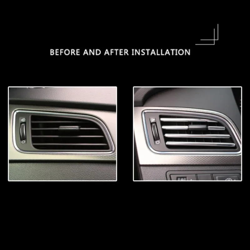 U Shape DIY Car-styling Interior Air Vent Grille Switch Rim Trim Outlet Decoration Strip Moulding Chrome Silver | Автомобили и