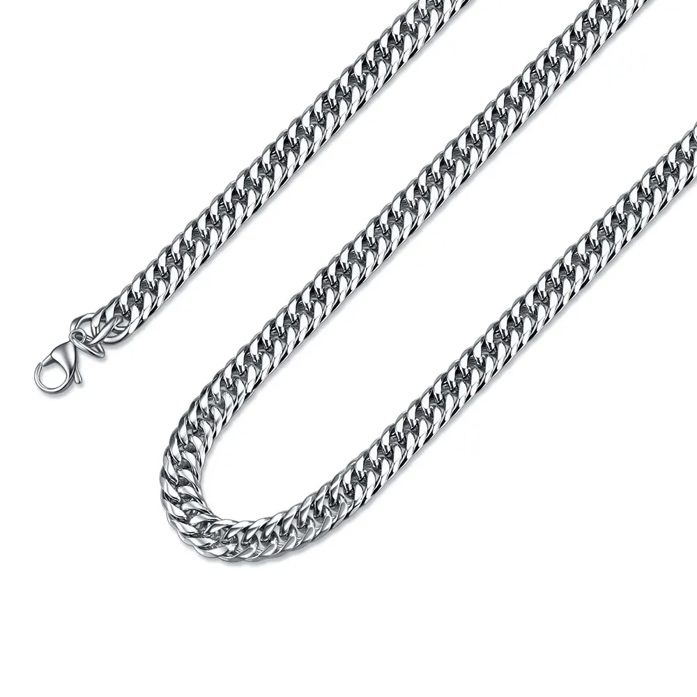 NIBA 8 мм Широкий мужские цепи Collana Uomo 24 дюйма чайник из нержавеющей стали с