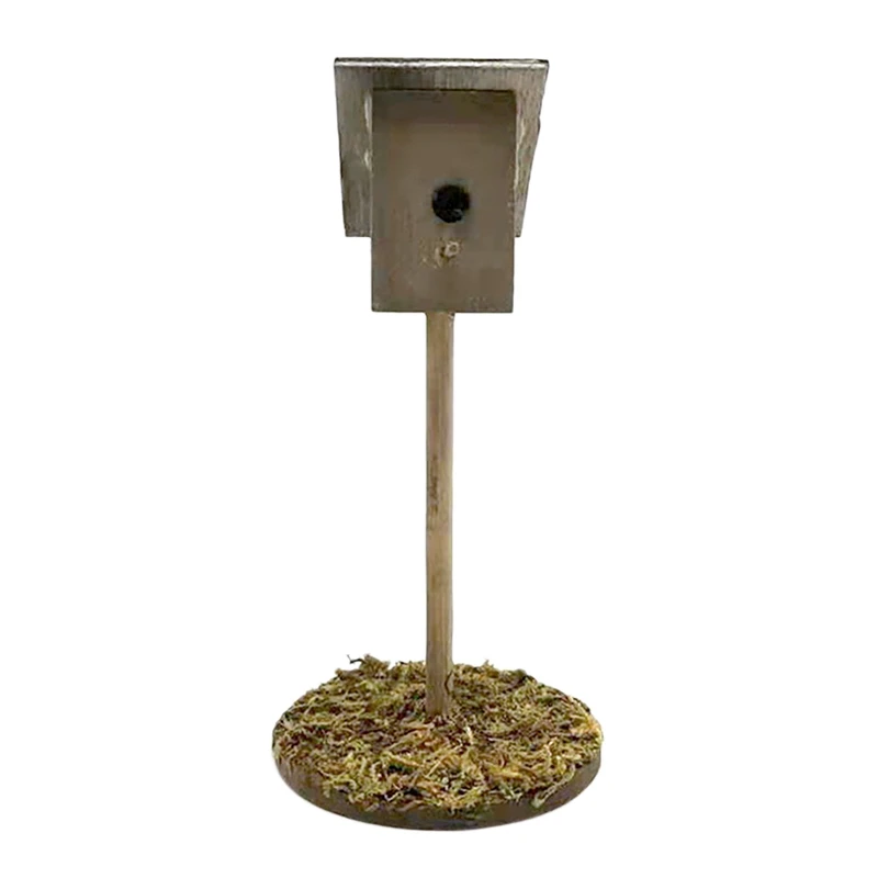 

1/12 Miniatures Dollhouse Garden Model Wooden Bird House for Dollhouse Decoration Accessories