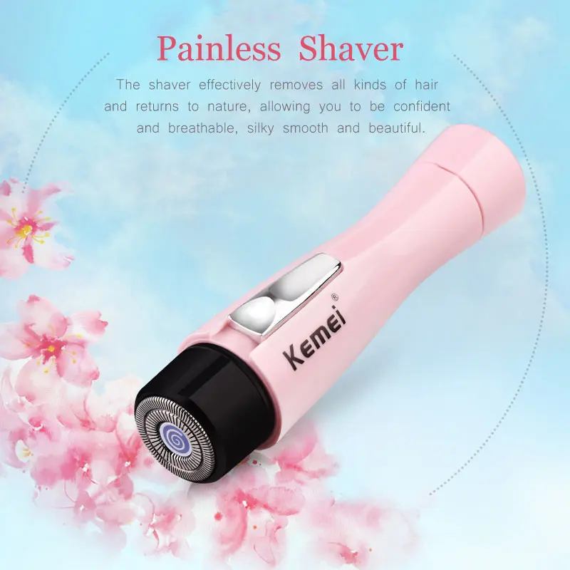 Kemei Portable Epilator Electric Hair Removal Battery Bikini Body Face Leg Underarm Depilador Femal Shaver Travel Essentials 38D | Бытовая