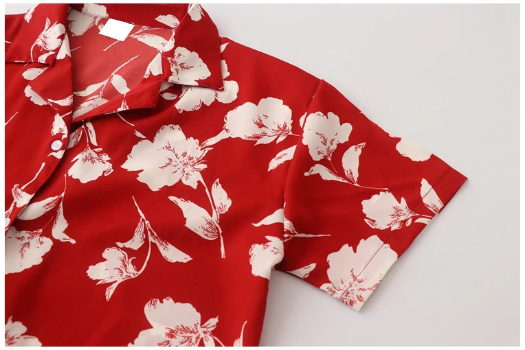 

Summer retro Harajuku style printed women's new loose short-sleeved chiffon shirt
