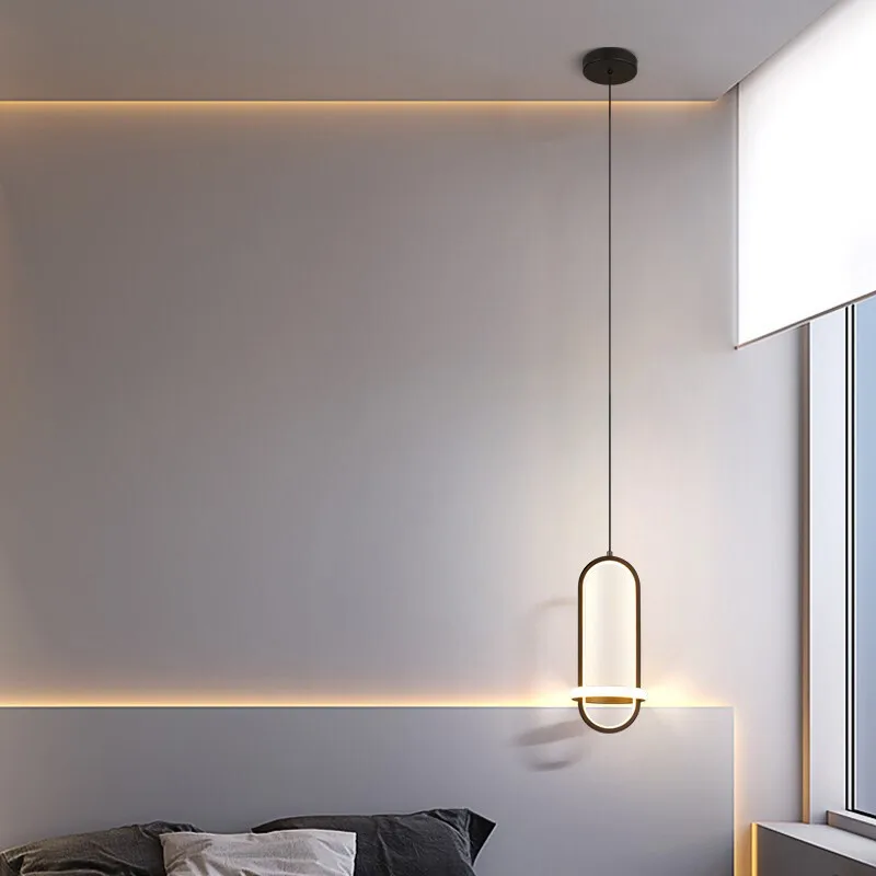 

Bedside Chandelier Modern Minimalist Light Luxury Light New Long-Line Lamp Nordic Minimalist Golden Bedroom Bar Table Lamp