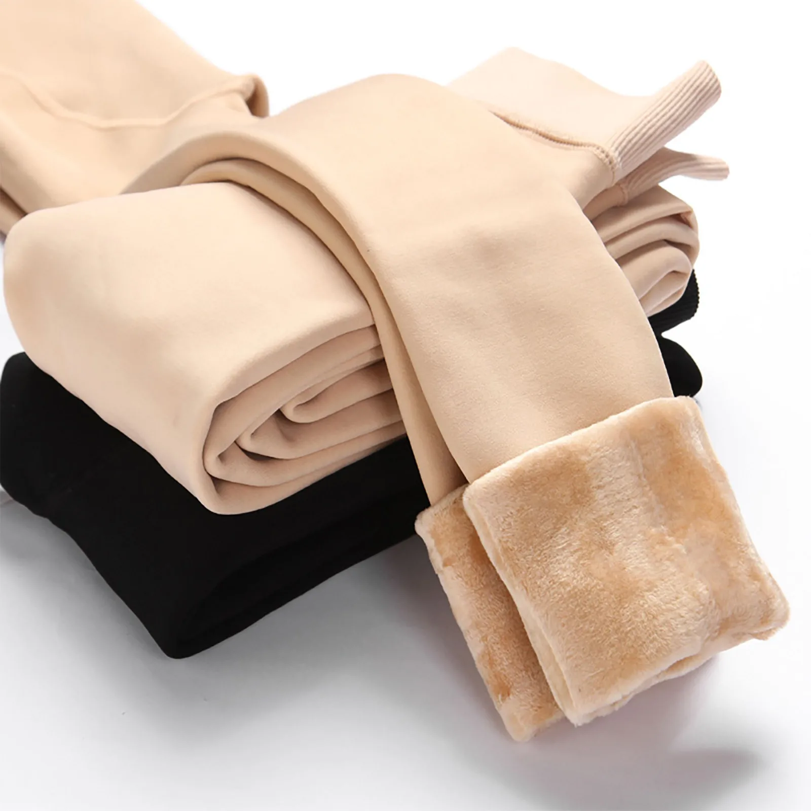 

Fleece Lined Tights Women's Winter High Elasticity Thick Velvet Pants Casual Warm Leggings High Waist Keep Warm Long Pants A50