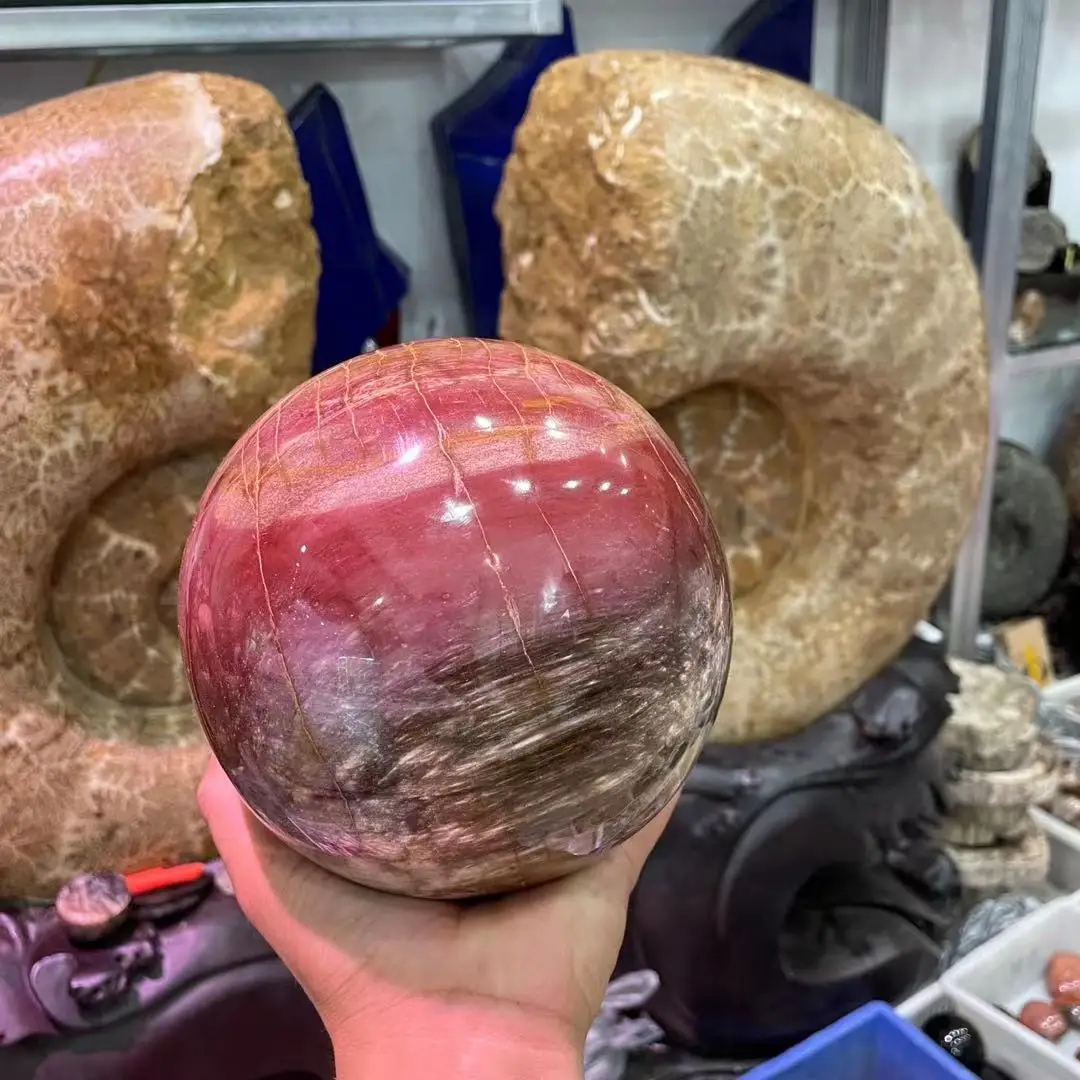 Мадагаскарский Хрустальный Шар Из Натурального Красного камня 200-2000 г | Дом и сад