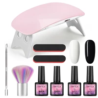 polish nail gel set with uv led lamp dryer soak off nail gel polish kit for nail tools set nail art with top coat and base coat