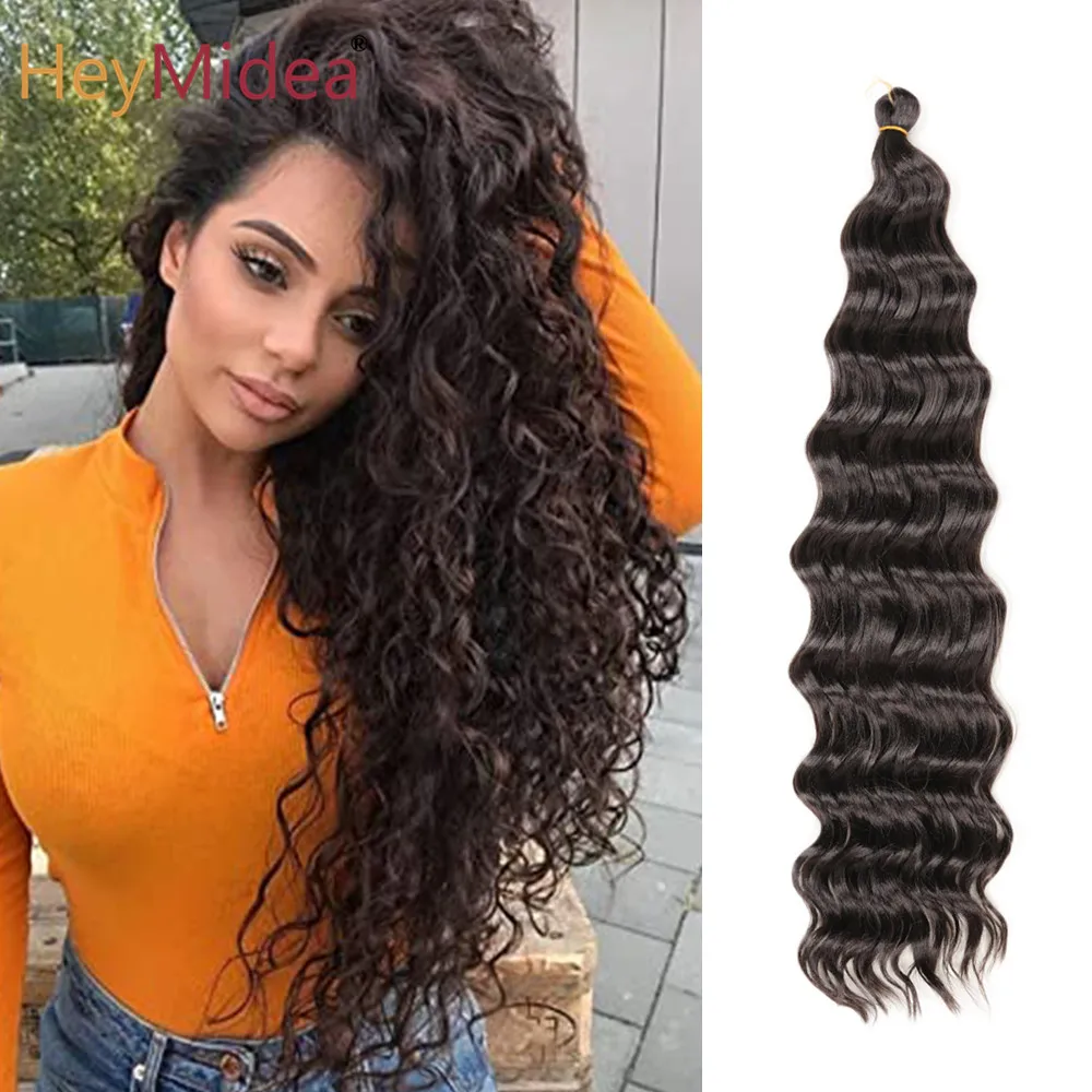 Freetress Water Wave Braiding Hair 24Inch Ocean Wave Crochet Hair  Deep Wave Synthetic Curly Hair  Extensions For Woman HeyMidea