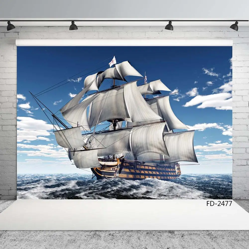 Океанский парусник море небо облако пейзаж портрет дети Новорожденные