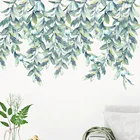 57*90 см зеленый лист наклейки на стену для гостиной украшения съемные растения настенные наклейки экологичные настенные фрески украшение дома