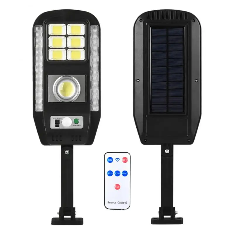 

Solar LED Wall Light Outdoor Warning Street Lamp 4 Modes Waterproof PIR Motion Sensor Remote Control Lighting For Road Garden