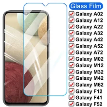 Vidrio protector 11D para Samsung Galaxy A02 A12 A22 A32 A42 A52 A72, vidrio templado M02 M12 M32 M42 M62 F12 F41 F52 F62, funda de película