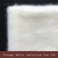 faux fur creamy white imitated fox fur garment vest ready to wear whole fabric